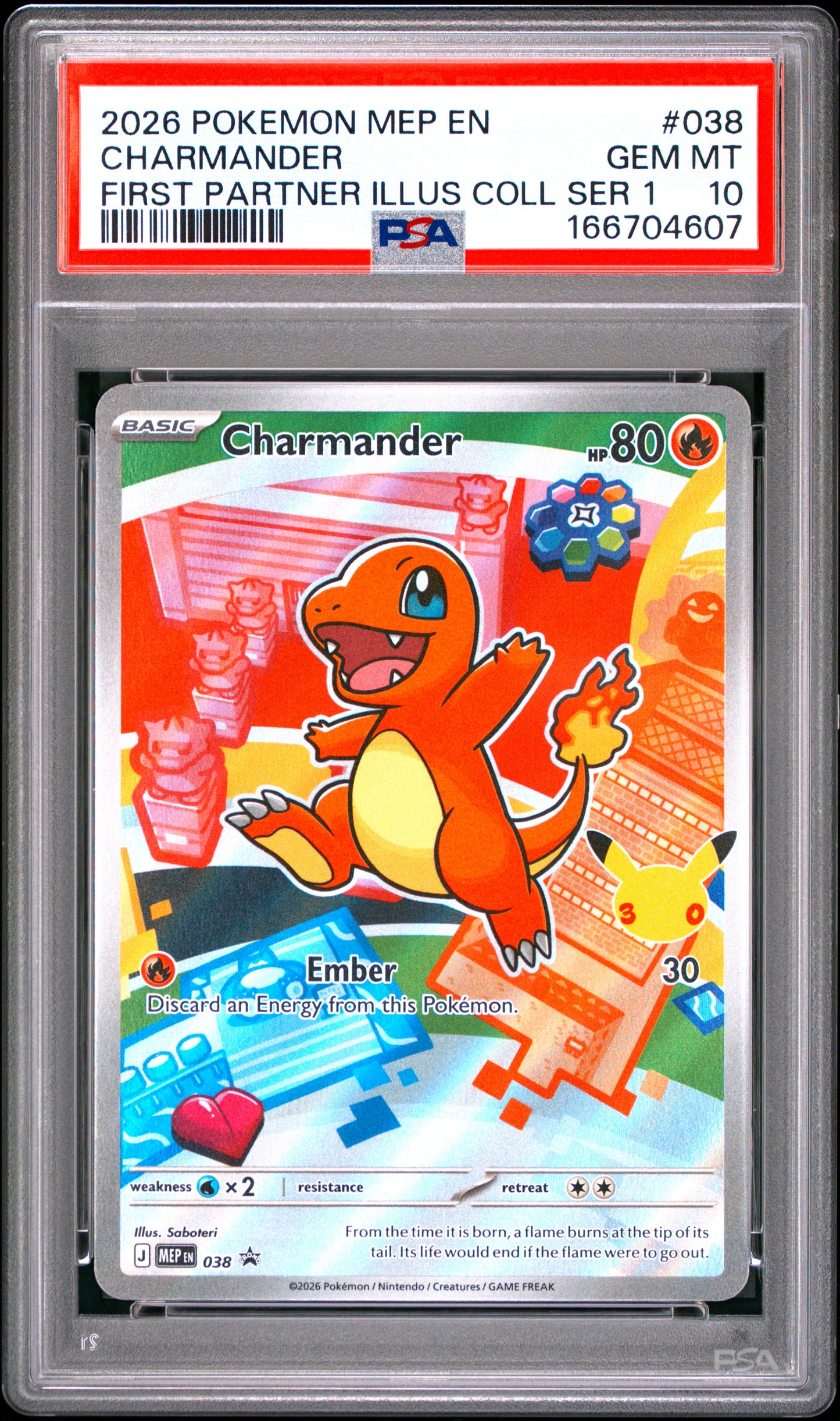 PSA 10 - Charmander MEP038 First Partner Illustration Coll. Promo x607 - Pokemon