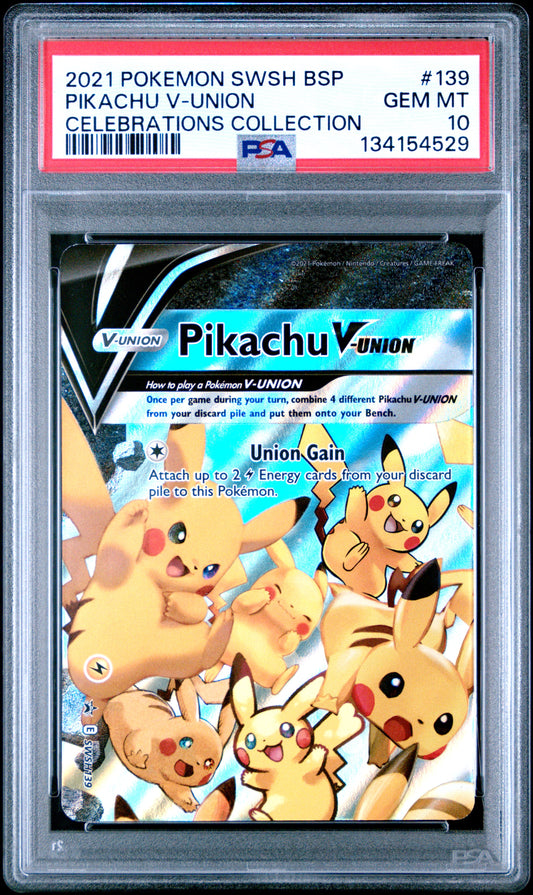 PSA 10 - Pikachu V-Union SWSH139 Celebrations Collection - Pokemon