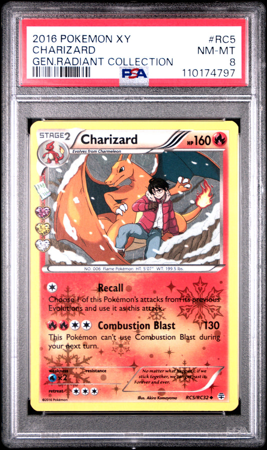 PSA 8 - Charizard Holo RC5/RC32 XY Generations Radiant Collection - Pokemon