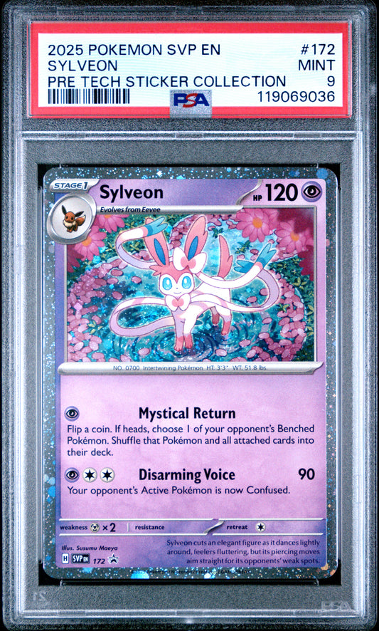 PSA 9 - Sylveon Holo SVP172 Prismatic Evolutions Tech Sticker Promo - Pokemon