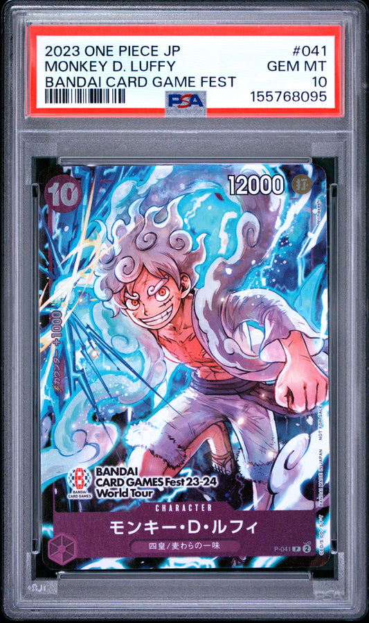 PSA 10 - Monkey D. Luffy P-041 Bandai Card Games Fest 23-24 x095 - One Piece