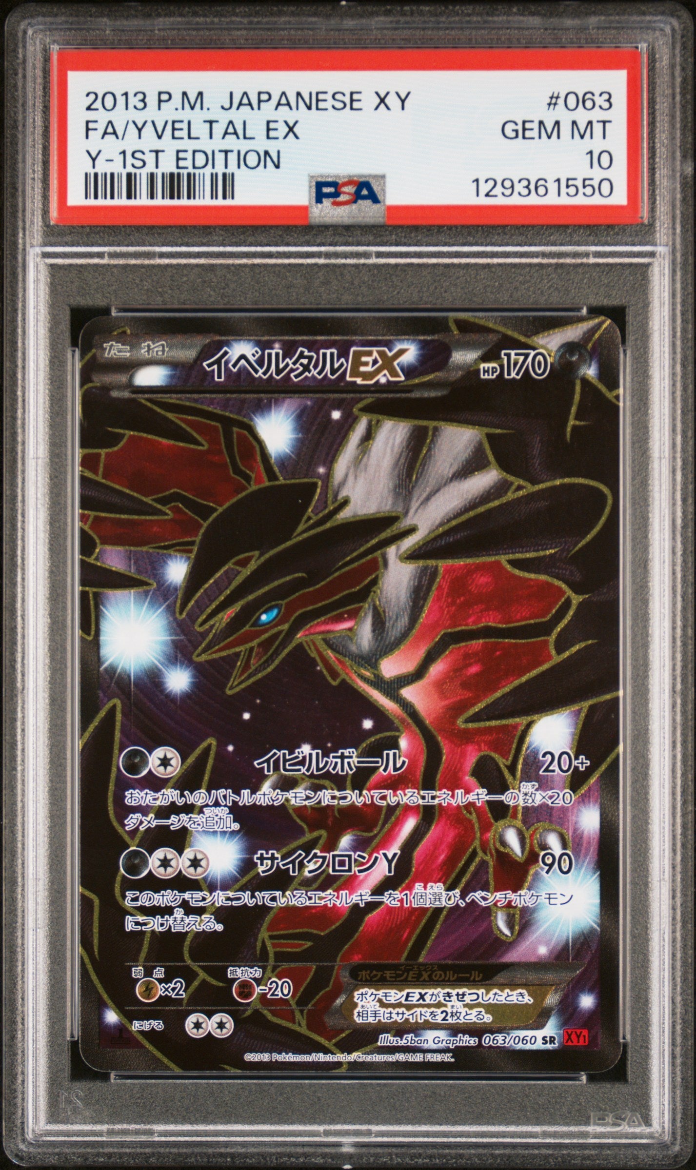 PSA 10 - Yveltal EX 063/060 XY1 Y 1st Edition - Pokemon