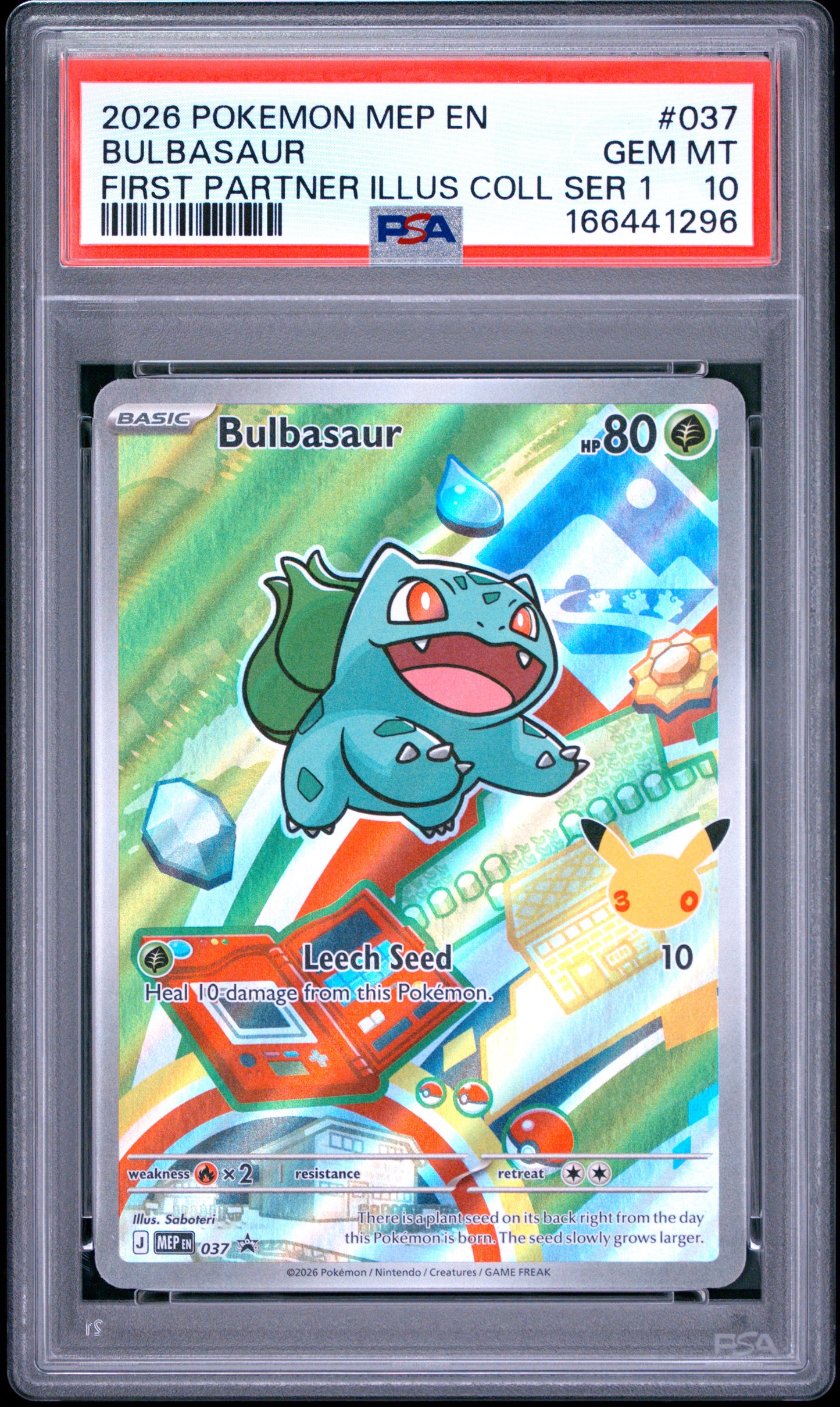 PSA 10 - Bulbasaur MEP037 First Partner Ilustration Coll. x296 - Pokemon