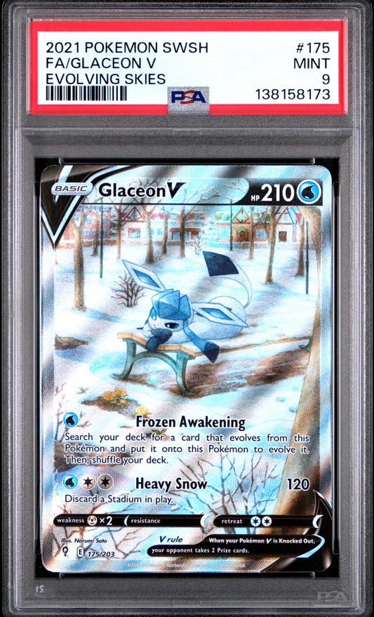 PSA 9 - Glaceon V 175/203 SWSH Evolving Skies - Pokemon