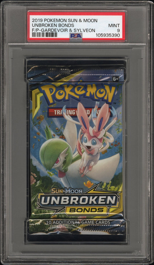 PSA 9 - Sun & Moon Unbroken Bonds (Sylveon & Gardevoir) Foil Pack - Pokemon