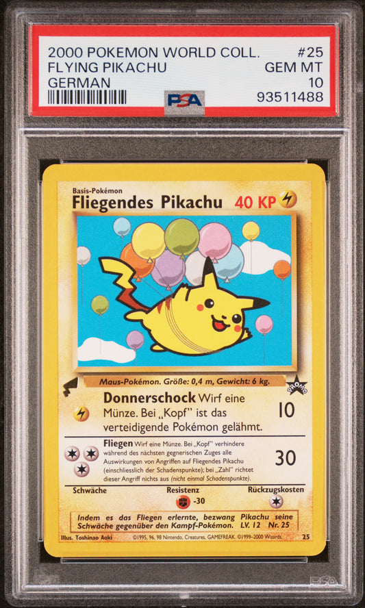 PSA 10 - Flying Pikachu #25 German 2000 Worlds Collection Promo - Pokemon