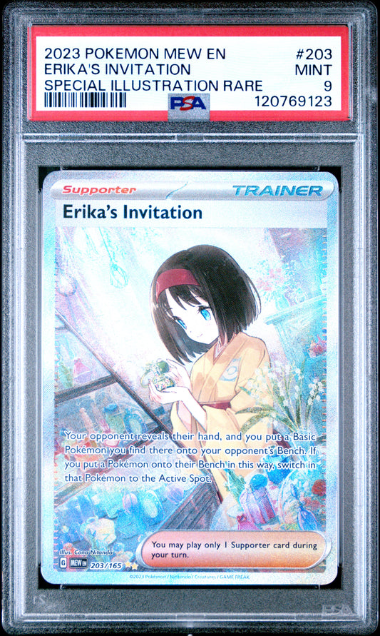 PSA 9 - Erika's Invitation 203/165 SIR SV MEW English 151 - Pokemon