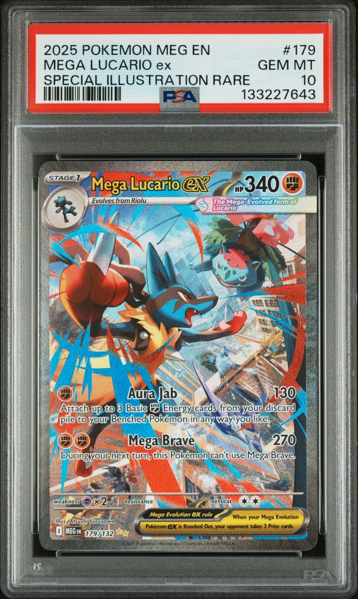 PSA 10 - Mega Lucario ex 179/132 SIR MEG Mega Evolution - Pokemon