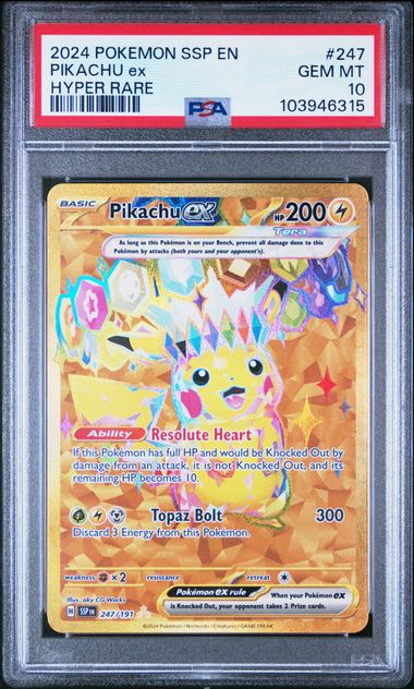 PSA 10 - Pikachu ex 247/191 SV Surging Sparks - Pokemon