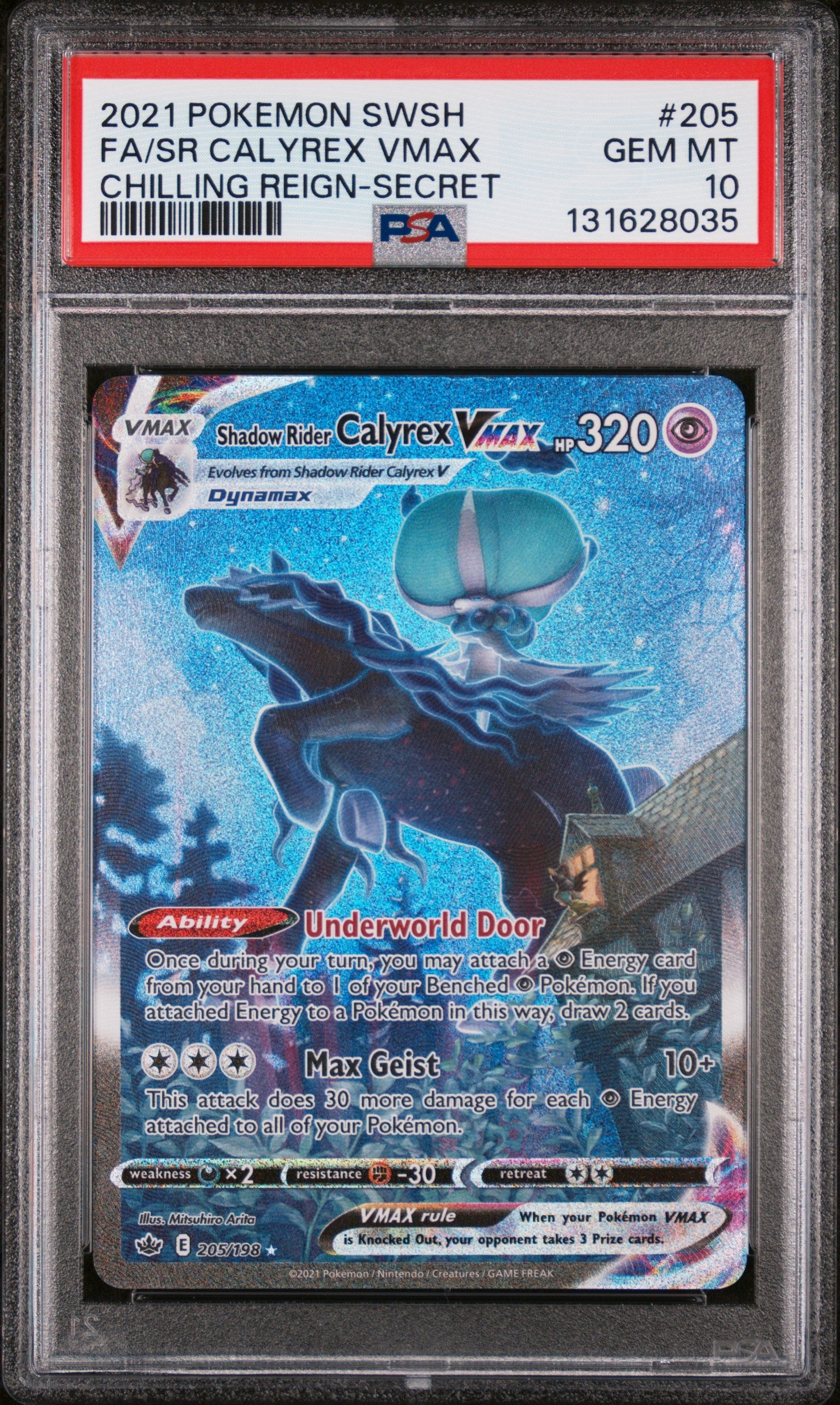 PSA 10 - Shadow Rider Calyrex VMAX 205/198 SWSH Chilling Reign - Pokemon