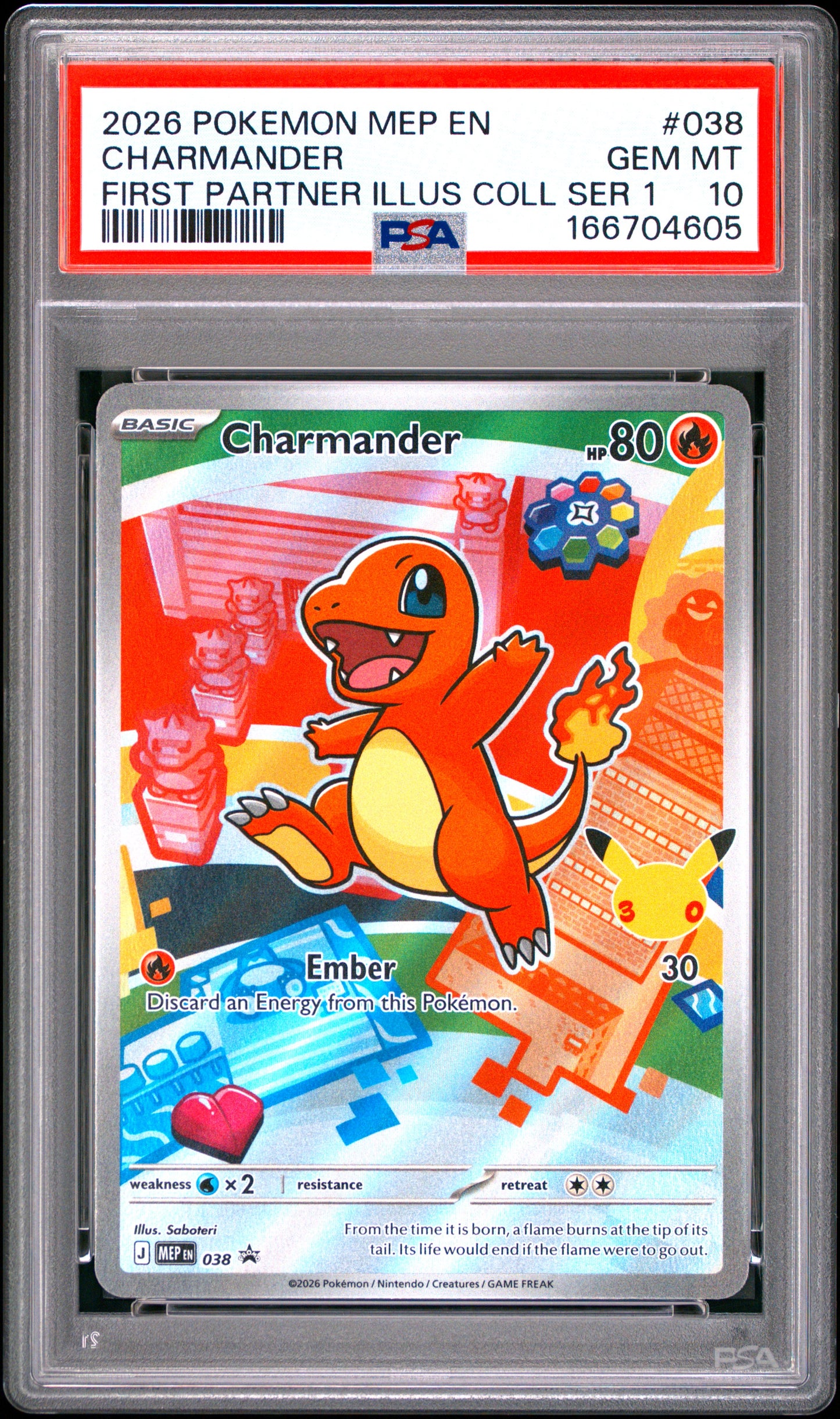 PSA 10 - Charmander MEP038 First Partner Illustration Coll. Promo x605 - Pokemon