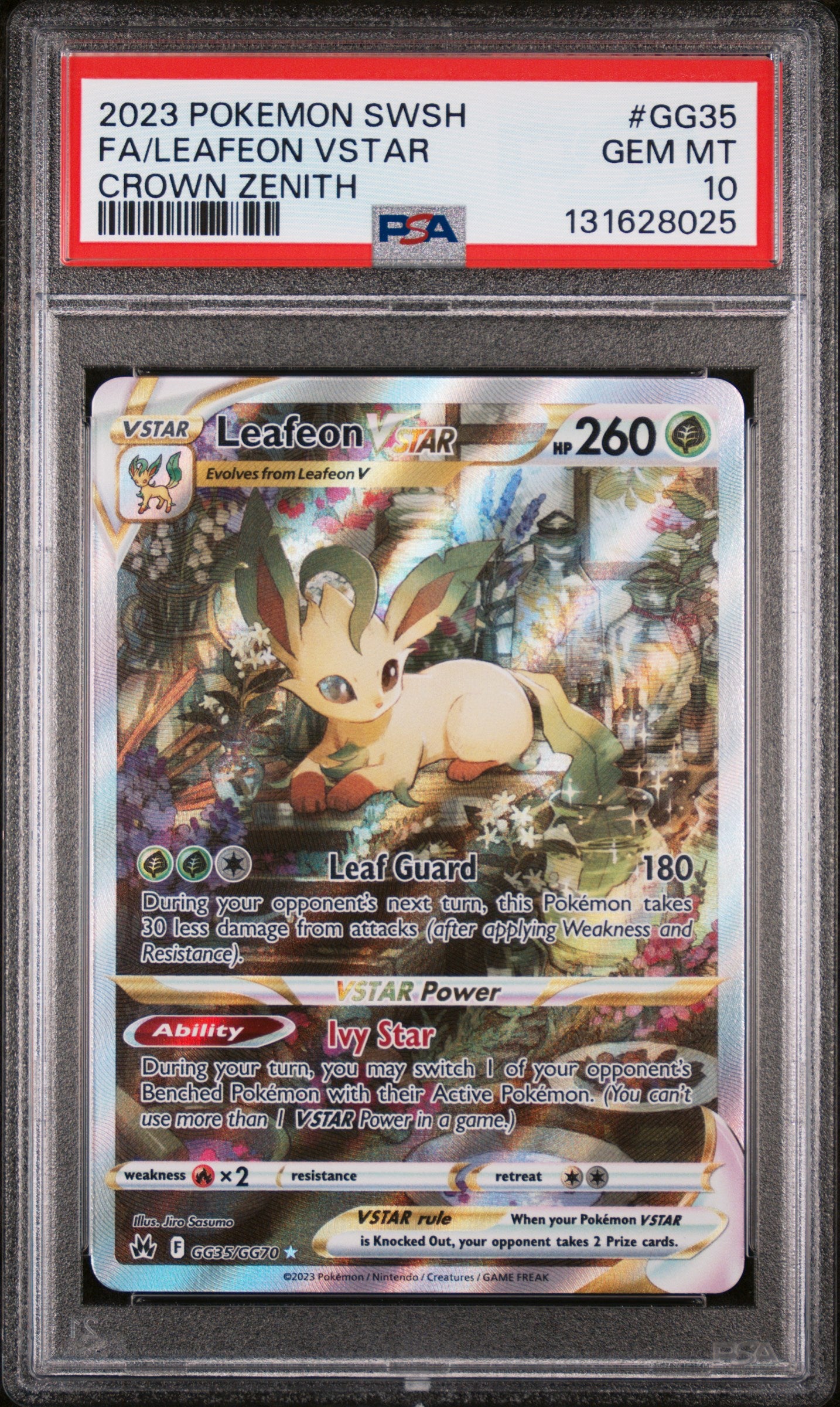 PSA 10 - Leafeon VSTAR GG35/GG70 SWSH Crown Zenith - Pokemon