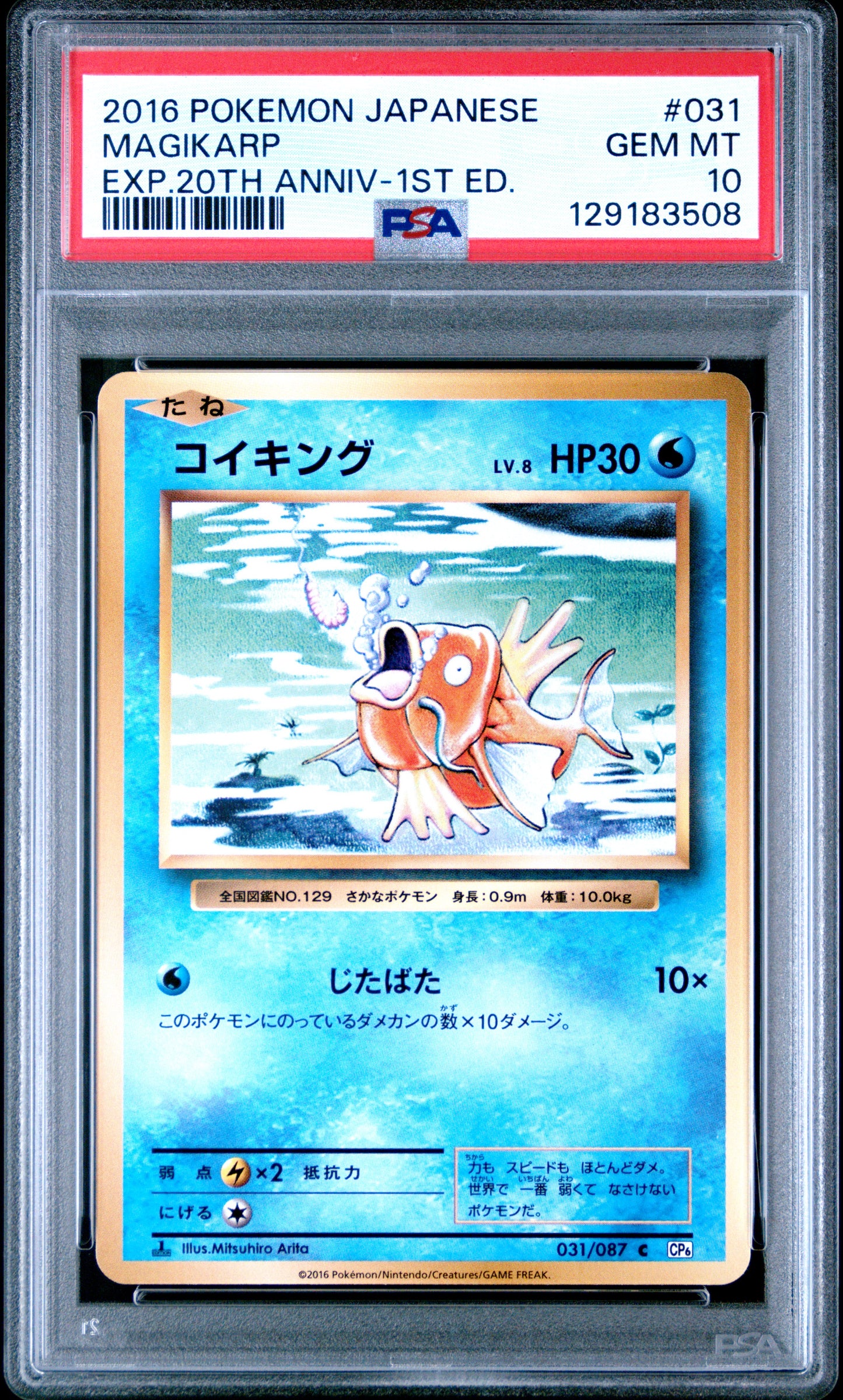 PSA 10 - Magikarp 031/087 XY CP6 20th Anniversary Expansion 1st Edition - Pokemon