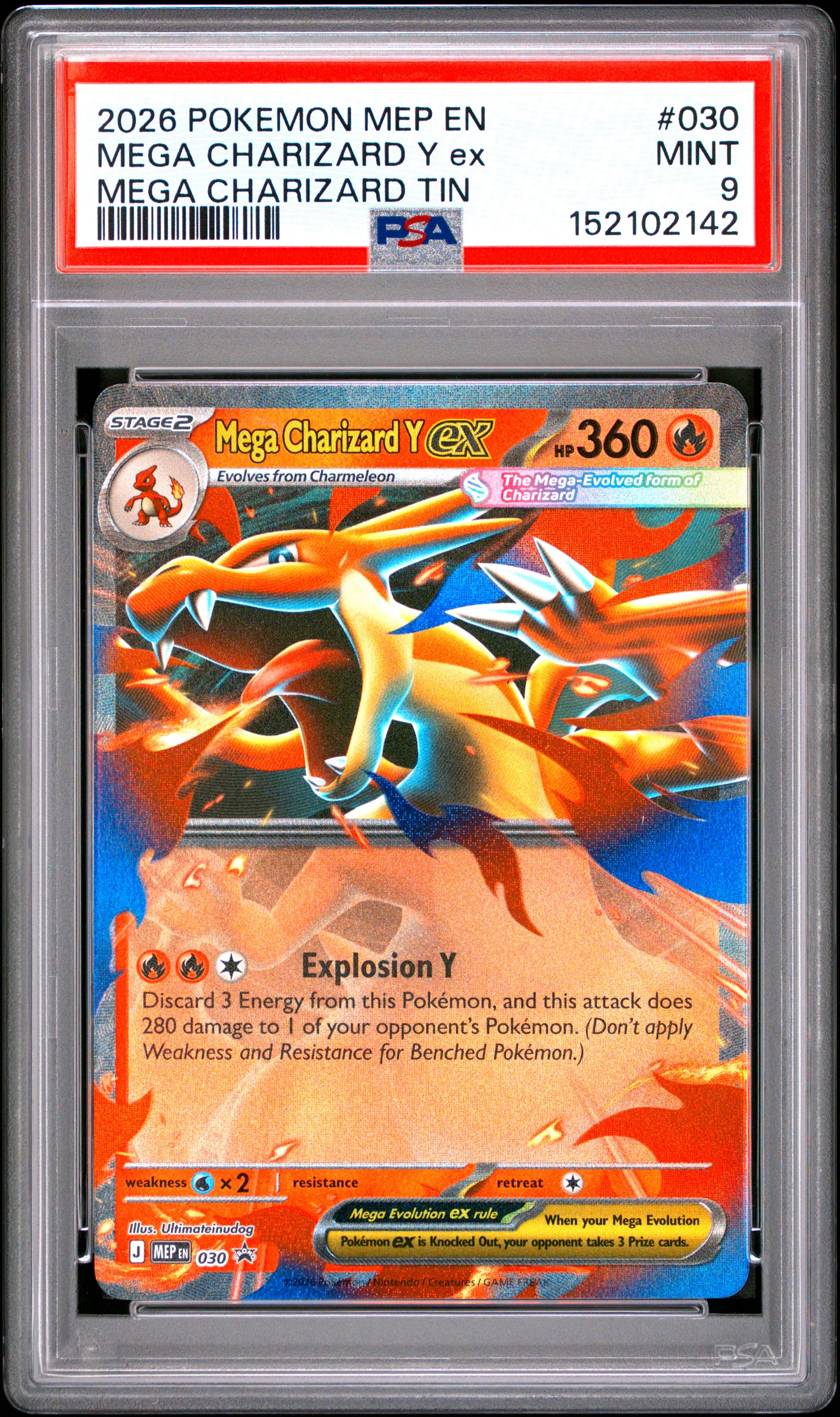 PSA 9 - Mega Charizard Y ex MEP030 Black Star Promo - Pokemon