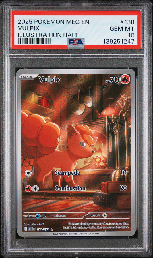 PSA 10 - Vulpix 138/132 Illustration Rare MEG Mega Evolution - Pokemon