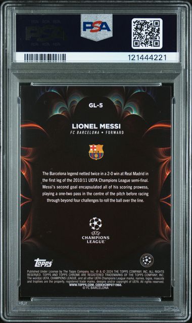 PSA 9 - Lionel Messi Topps Chrome Golazo Gold Lava 23-24 - Football