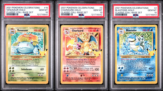 PSA 10 - Venusaur Charizard Blastoise [SEQ] SWSH Celebrations Classic - Pokemon