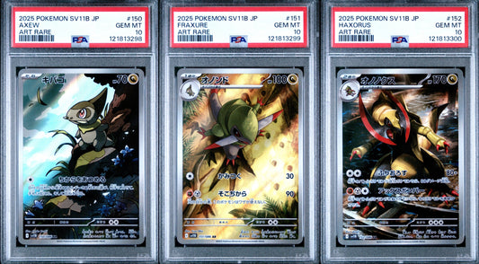 PSA 10 - Axew Fraxure Haxorus /086 AR [SEQ] SV11B Black Bolt - Pokemon