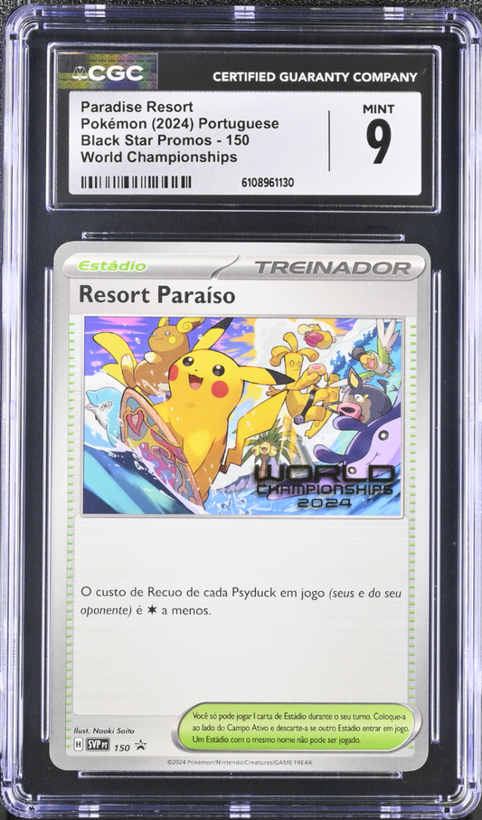 CGC 9 - Paradise Resort SV-P Portugese 2024 World Championships - Pokemon