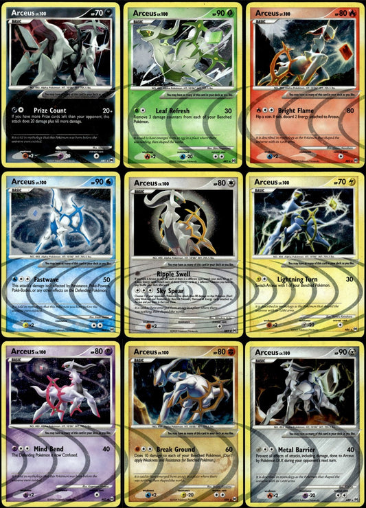Arceus Holo AR1-AR9 Complete Set Platinum Pokemon [JEC] [PL]