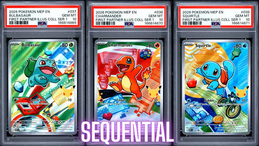 PSA 10 - Bulbasaur Charmander Squirtle [SEQ] First Partner Collection x869 - Pokemon
