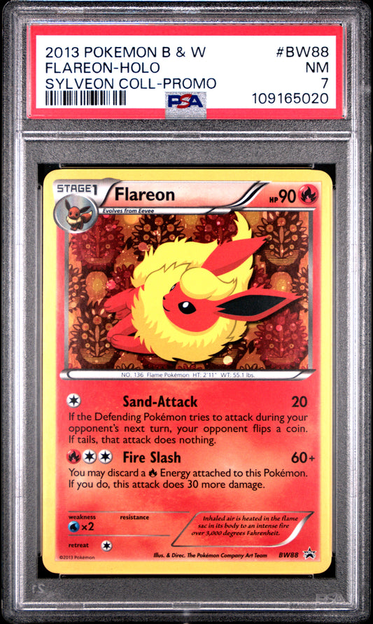 PSA 7 - Flareon Holo BW88 Sylveon Collection Promo - Pokemon