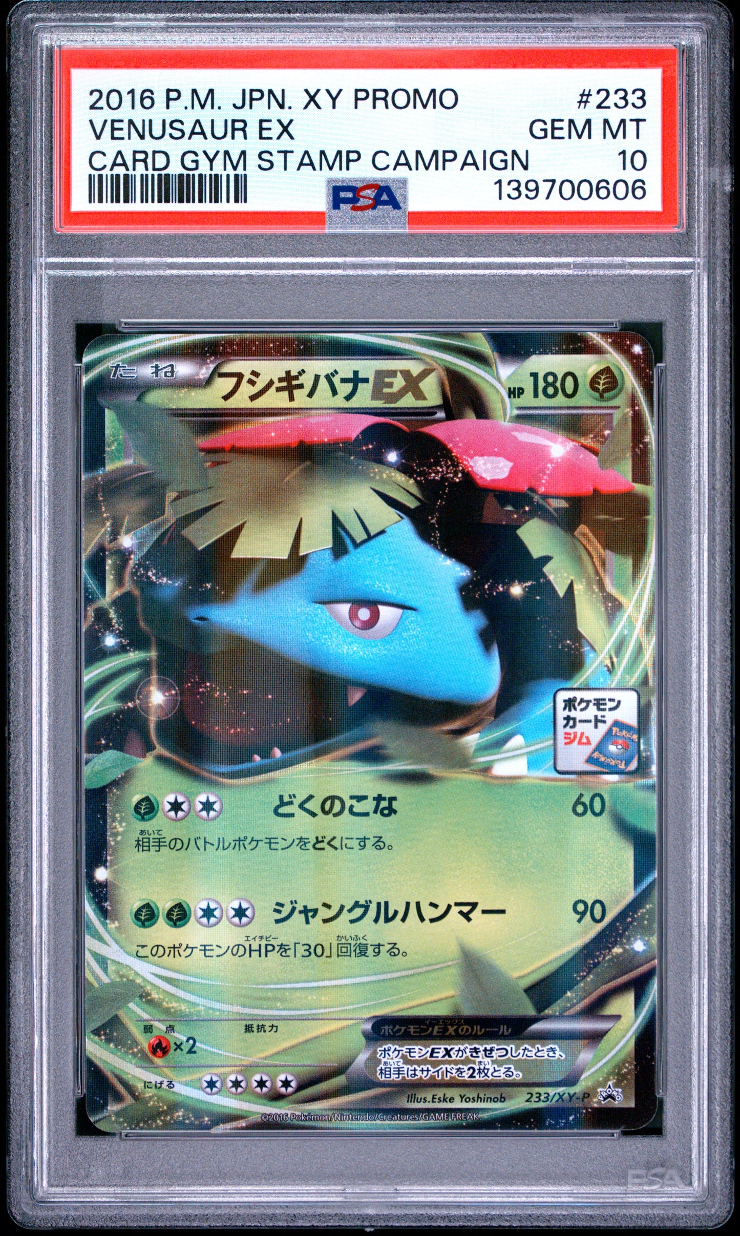 PSA 10 - Venusaur EX 233/XY-P Gym Stamp Campaign Japanese Promo x606 - Pokemon