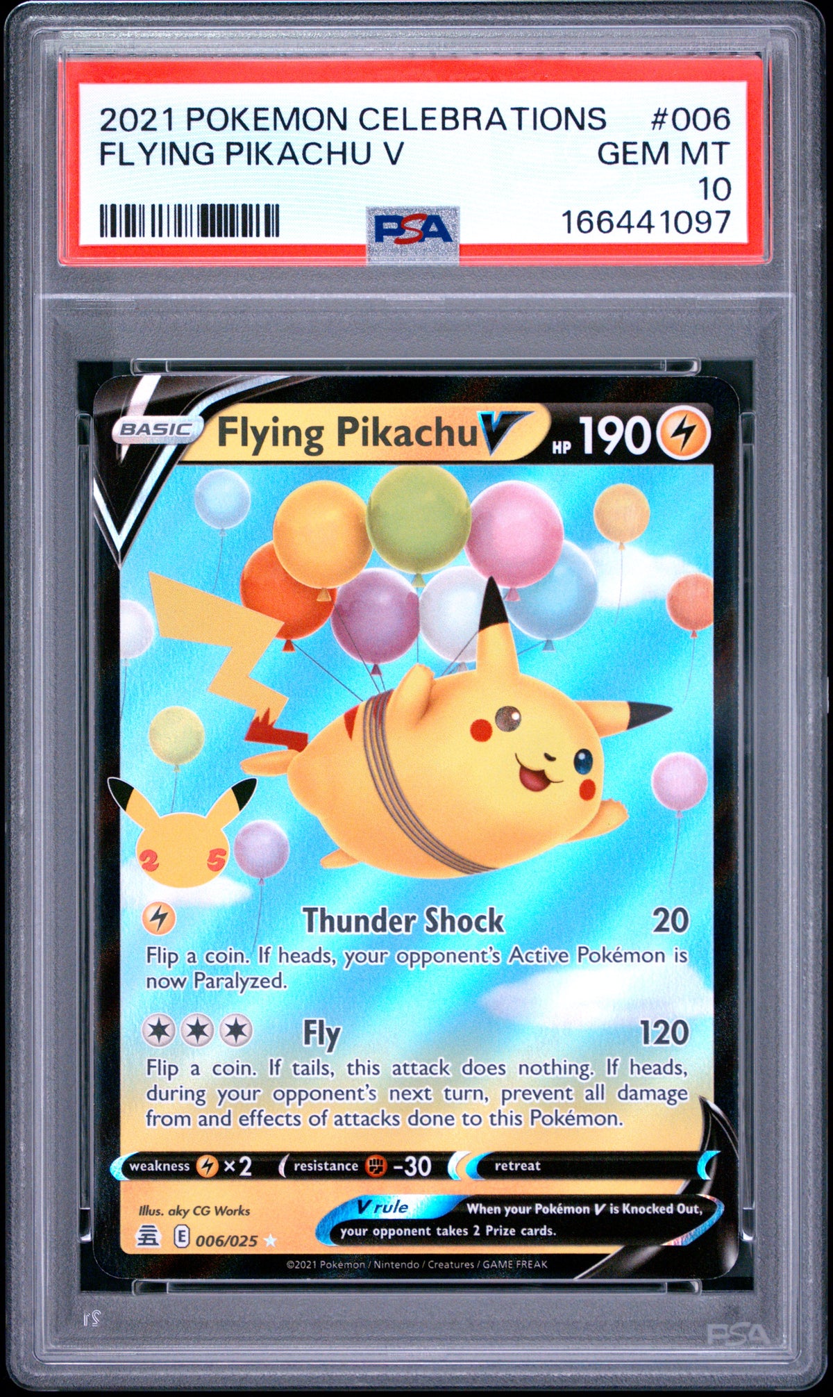 PSA 10 - Flying Pikachu V 006/025 SWSH Celebrations x097 - Pokemon