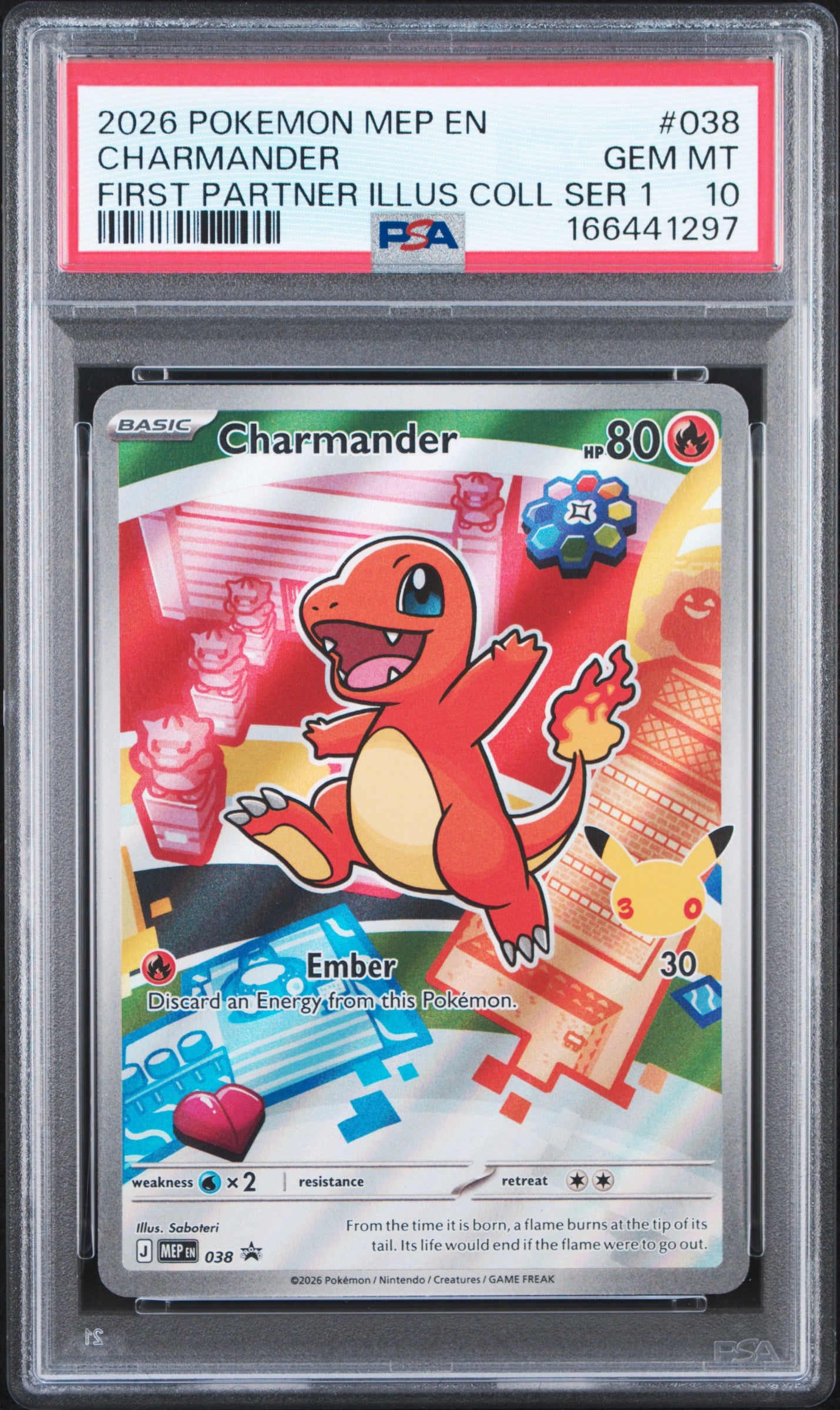 PSA 10 - Charmander MEP038 First Partner Ilustration Coll. x297 - Pokemon