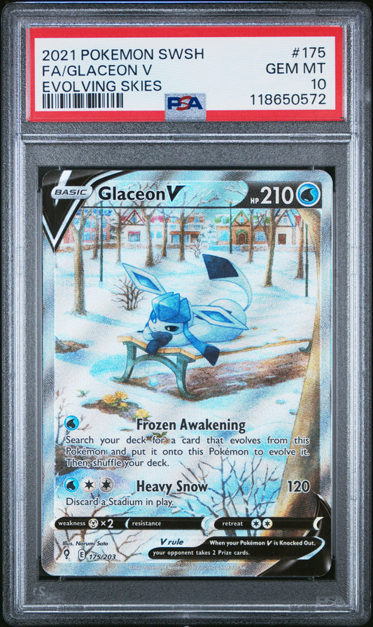 PSA 10 - Glaceon V 175/203 SWSH Evolving Skies - Pokemon