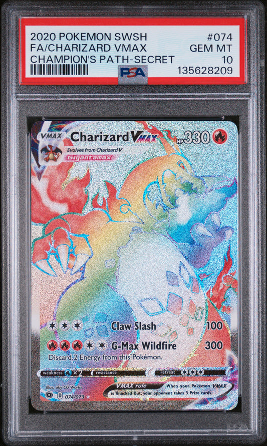PSA 10 - Charizard VMAX 074/073 SWSH Champions Path - Pokemon