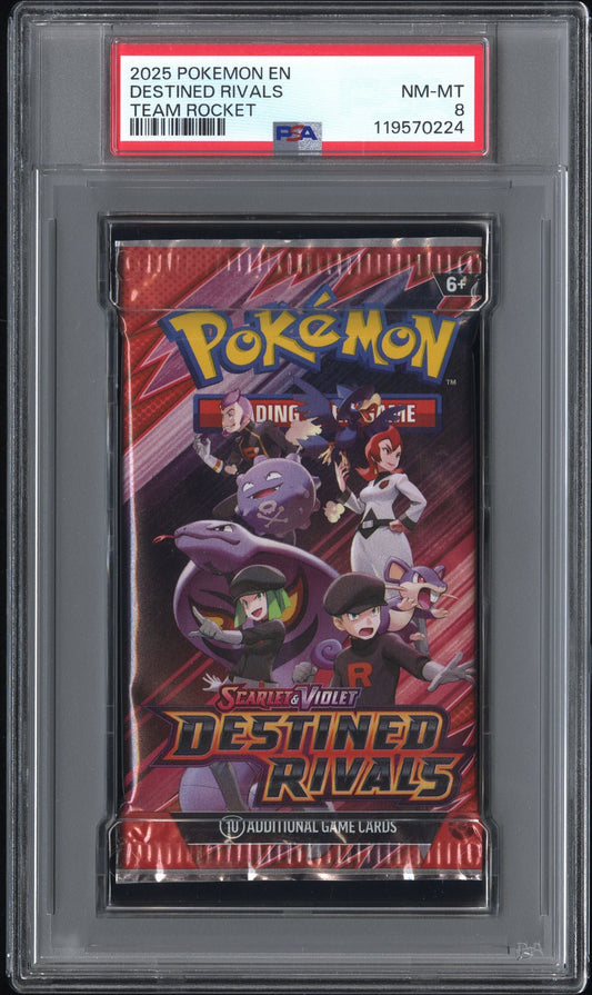 PSA 8 - Destined Rivals (Team Rocket Art) SV Foil Pack - Pokemon