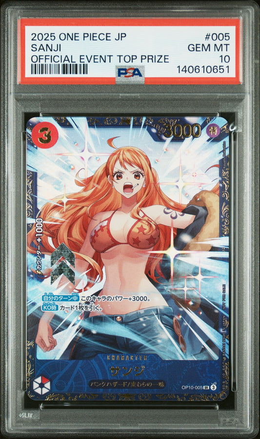 PSA 10 - Sanji OP10-005 Official Event Top Prize Japanese - One Piece