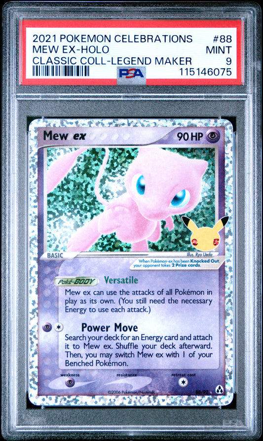 PSA 9 - Mew ex 88/92 SWSH Celebrations Classic Collection - Pokemon