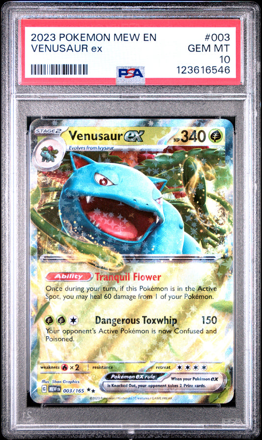 PSA 10 - Venusaur ex 003/165 SV MEW English 151 - Pokemon