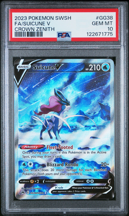 PSA 10 - Suicune V GG38/GG70 SWSH Crown Zenith - Pokemon