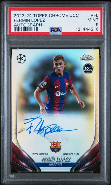 PSA 9 - Fermin Lopez Topps Chrome UCC Autograph 23-24 - Football