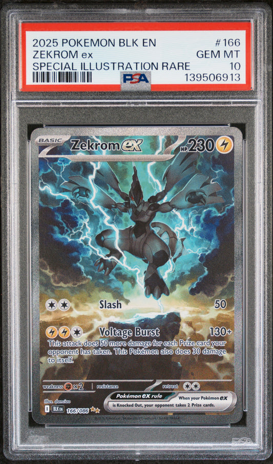 PSA 10 - Zekrom ex 166/086 SIR SV Black Bolt - Pokemon