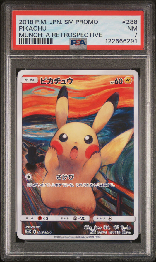 PSA 7 - Pikachu 288/SM-P Munch: A Retrospective Scream Promo - Pokemon