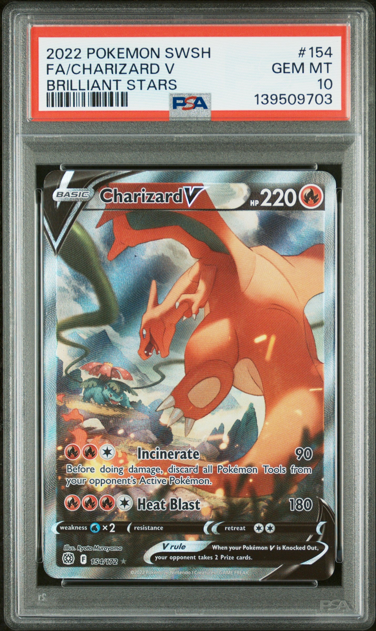 PSA 10 - Charizard V 154/172 SWSH Brilliant Stars - Pokemon