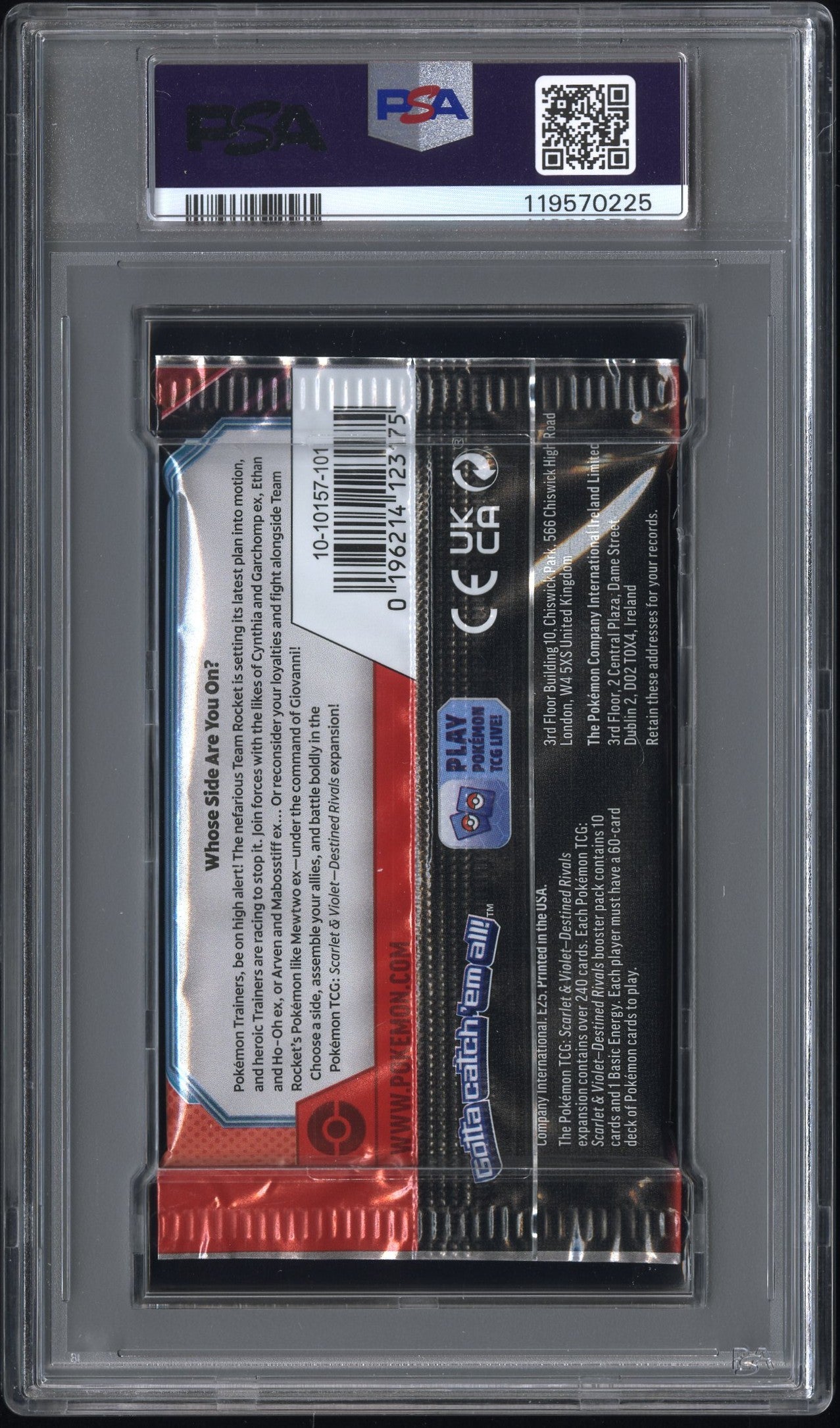 PSA 10 - Destined Rivals (Giovanni and Mewtwo Art) SV Foil Pack - Pokemon