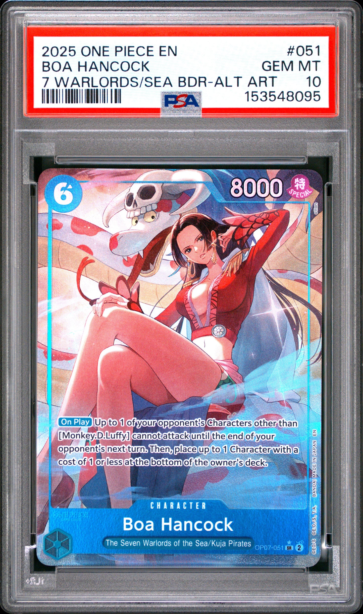 PSA 10 - Boa Hancock OP07-051 Alternate Art x095 - One Piece