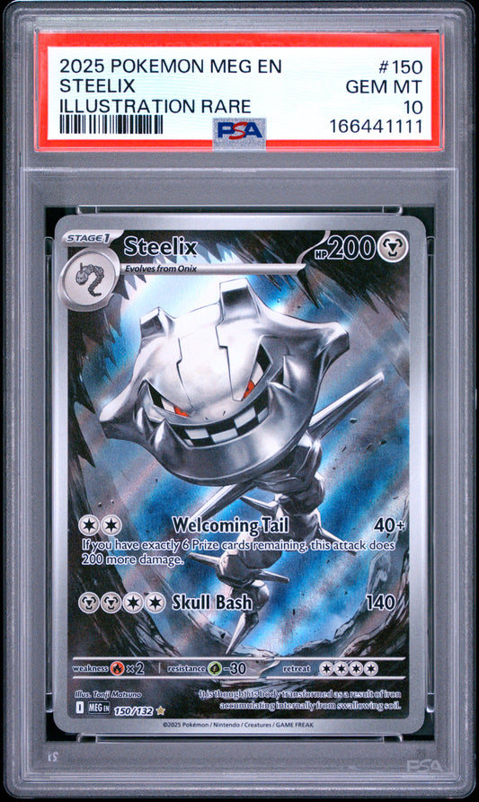 PSA 10 - Steelix 150/132 Illustration Rare ME Mega Evolution x111 - Pokemon