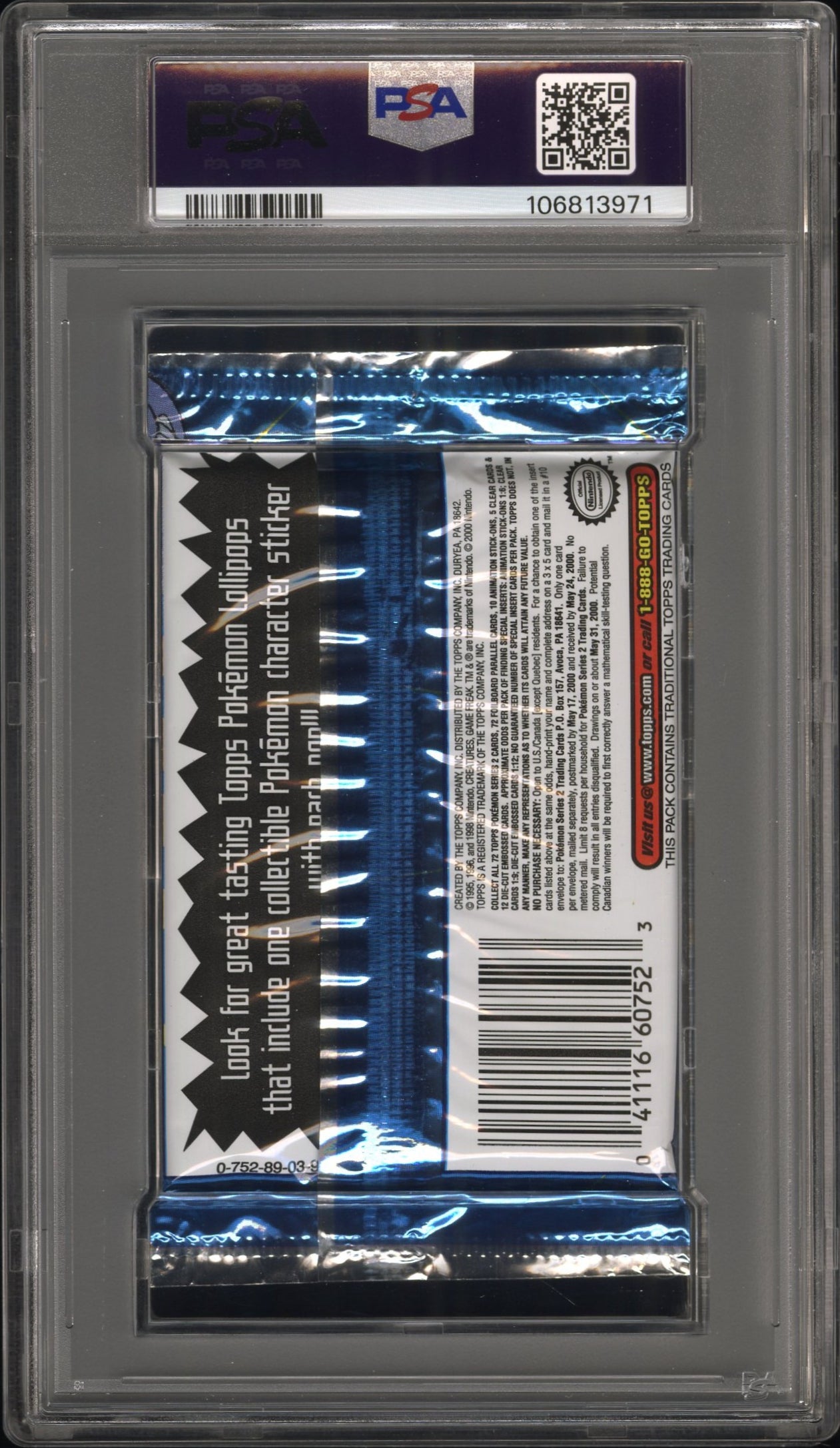 PSA 9 - TOPPS TV Animation Edition Series 2 (Ash Pikachu) Foil Pack - Pokemon