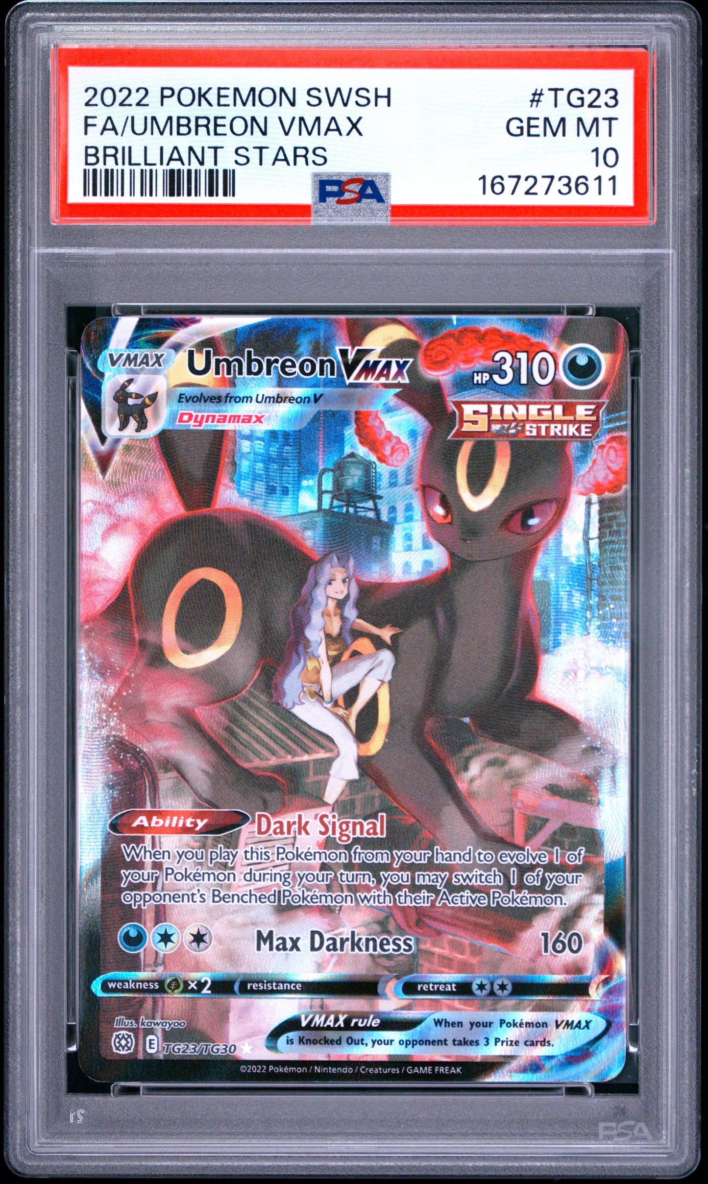 PSA 10 - Umbreon VMAX TG23/TG30 SWSH Brilliant Stars x611 - Pokemon