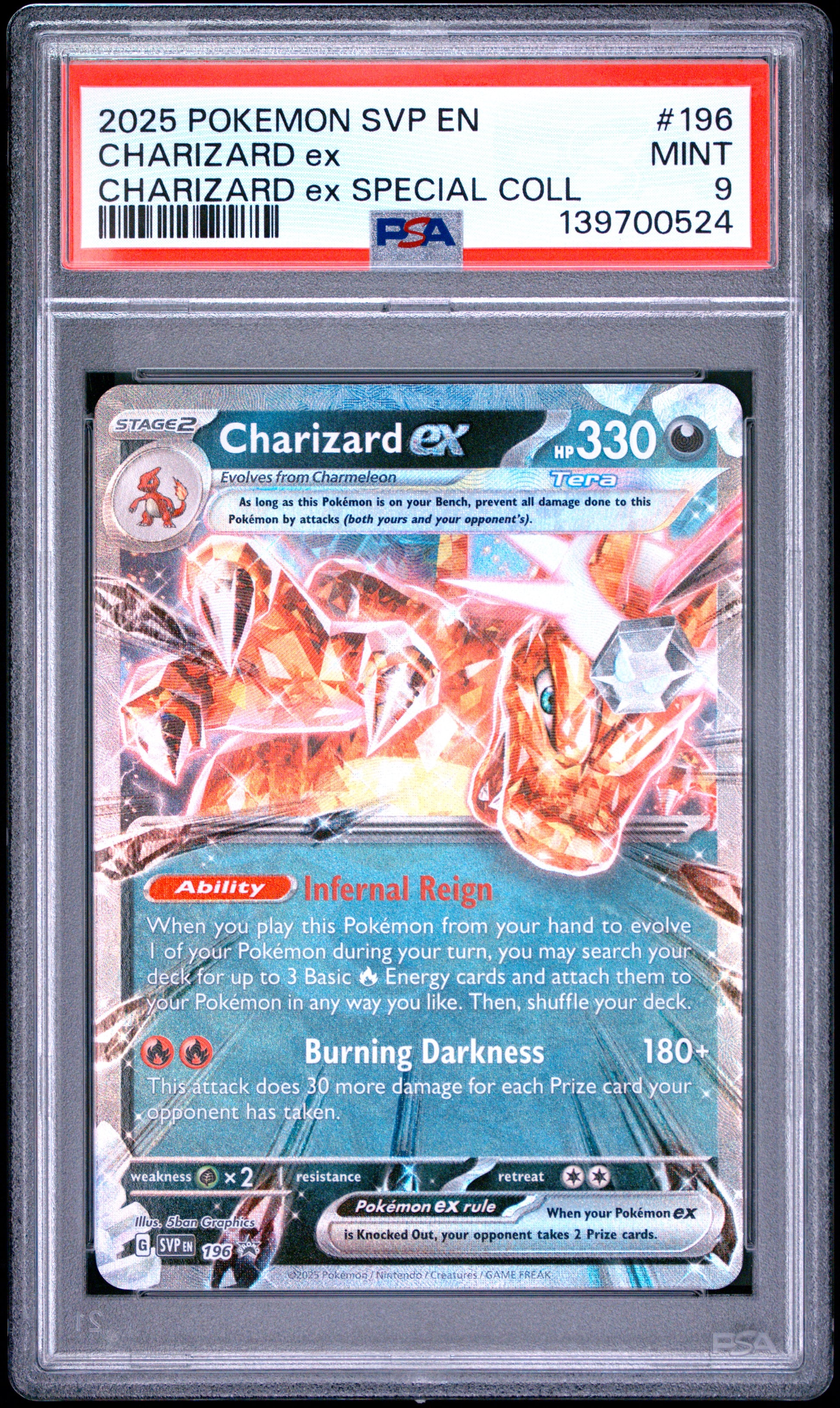 PSA 9 - Charizard ex SVP196 Special Collection Box Promo x524 - Pokemon