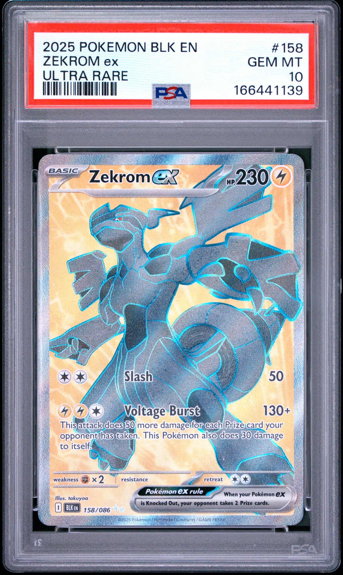 PSA 10 - Zekrom ex 158/086 SV Black Bolt x139 - Pokemon