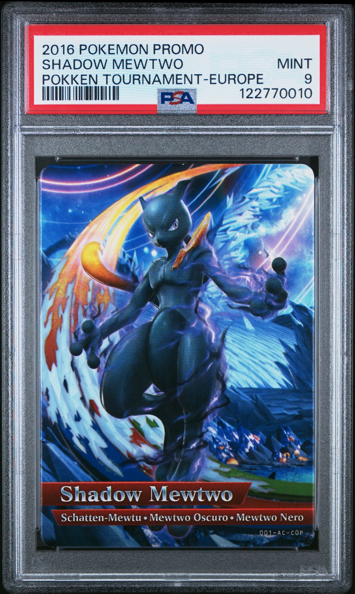 PSA 9 - Shadow Mewtwo 2016 Pokken Tournament Europe Promo - Pokemon