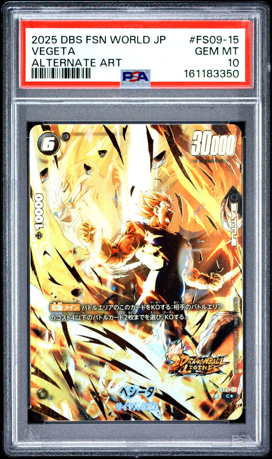 PSA 10 - Vegeta FS09-15 Alternate Art JPN Fusion World x350 - DBS