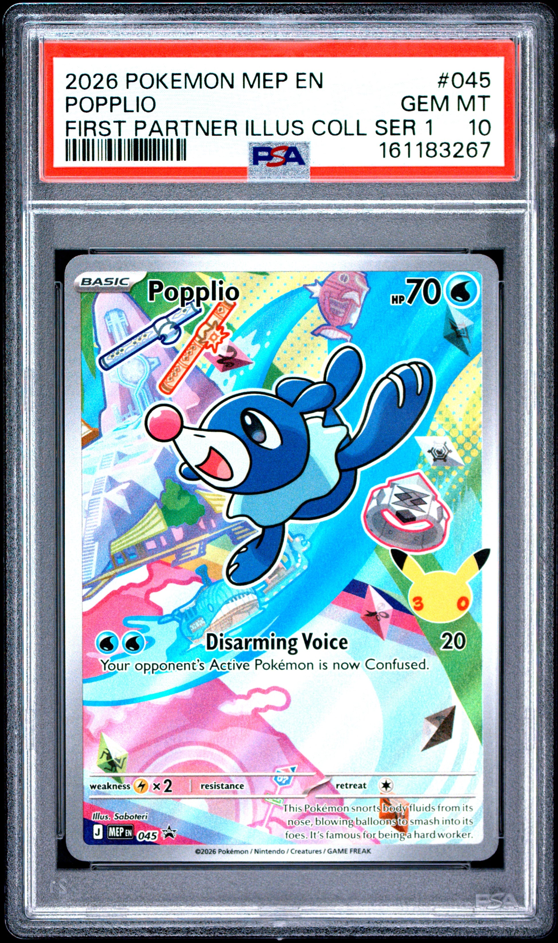 PSA 10 - Popplio MEP 045 First Partner Illustration Collection x267 - Pokemon